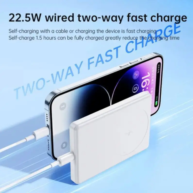 Batterie externe magnétique sans fil IPB01. Power Bank 10000 mAh pour smartphone.