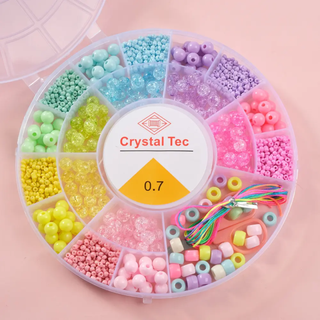 ENSEMBLE DE PERLES ACRYLIQUES COLORÉES