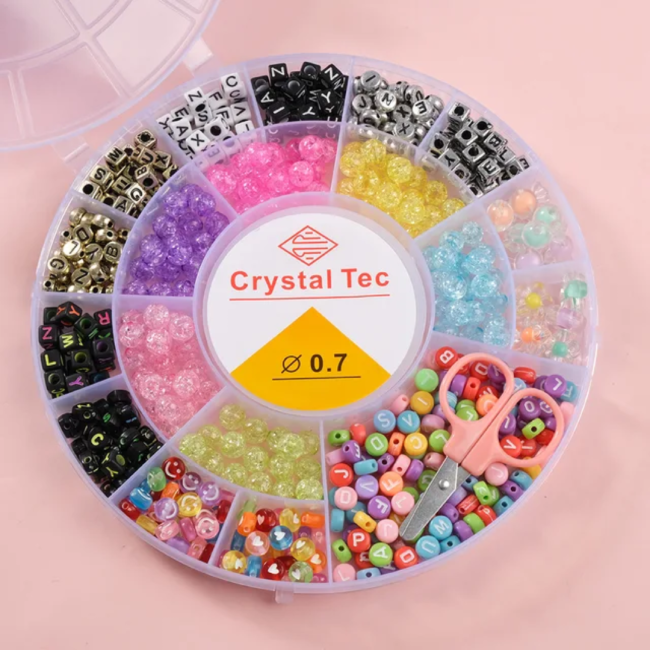 ENSEMBLE DE PERLES ACRYLIQUES COLORÉES